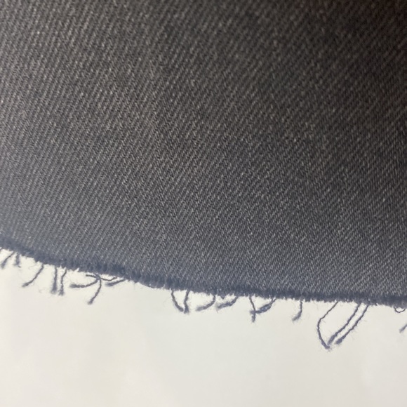 Madewel black denim mini skirt, four button fly, raw edge hem; Women’s size 23 - Picture 4 of 5